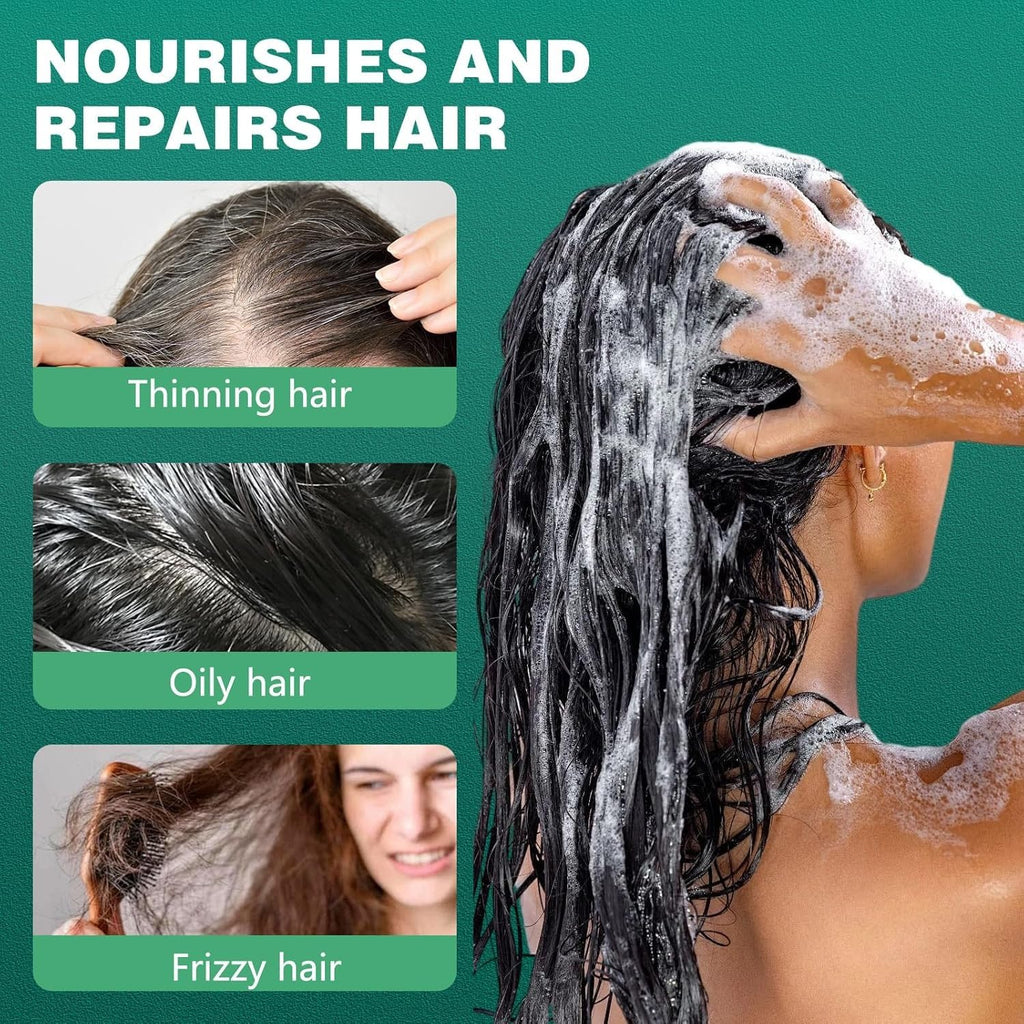 1Pack Nature Triangle Shampoo Bar, Nature Seven Green Soap Shampoo, Natural Usman Grass Hair Shampoo Bar for Women & Men, Solid Shampoo and Conditioner Bars for All Hair Types