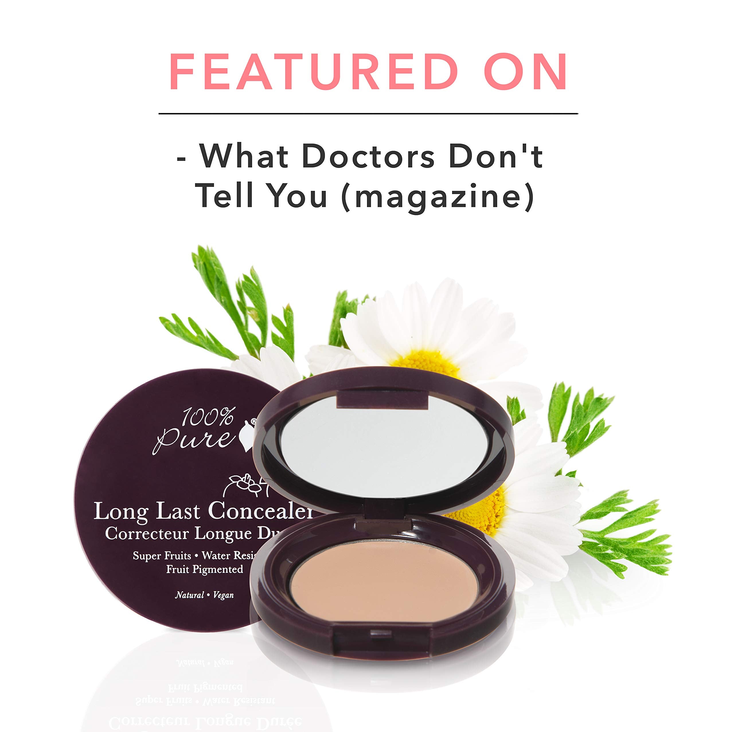 100% Pure Long Last Compact Concealers, White Peach