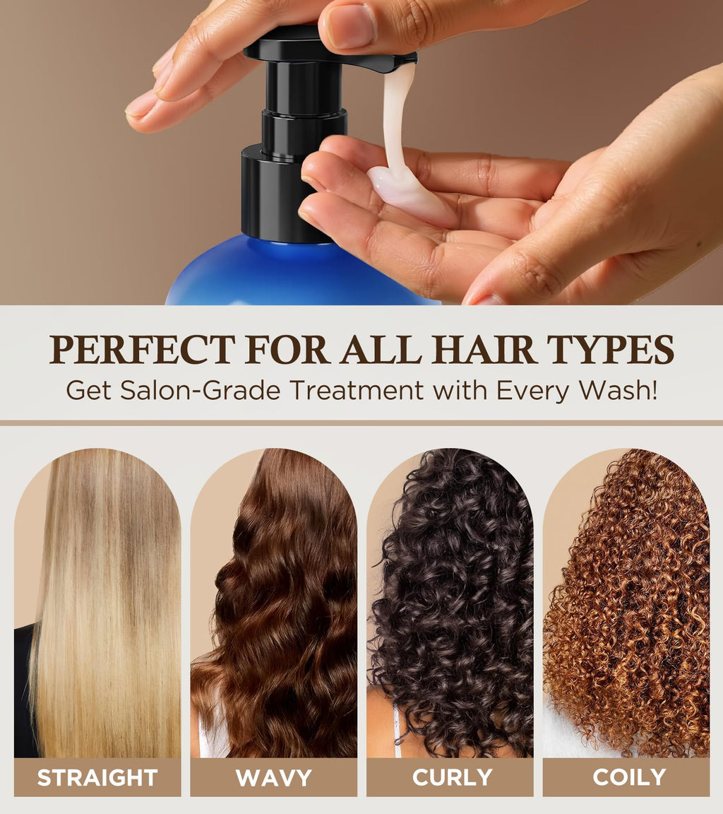 99% Pure Biotin Shampoo for 3X Thicker, Fuller Hair Growth, 80% Less Hair Loss w/Thuja Extract, Batana & Noni Fruit Oil Hair Care for Deep Nourishing,Rosemary Dandruff Treatment for Men Women,11.83oz