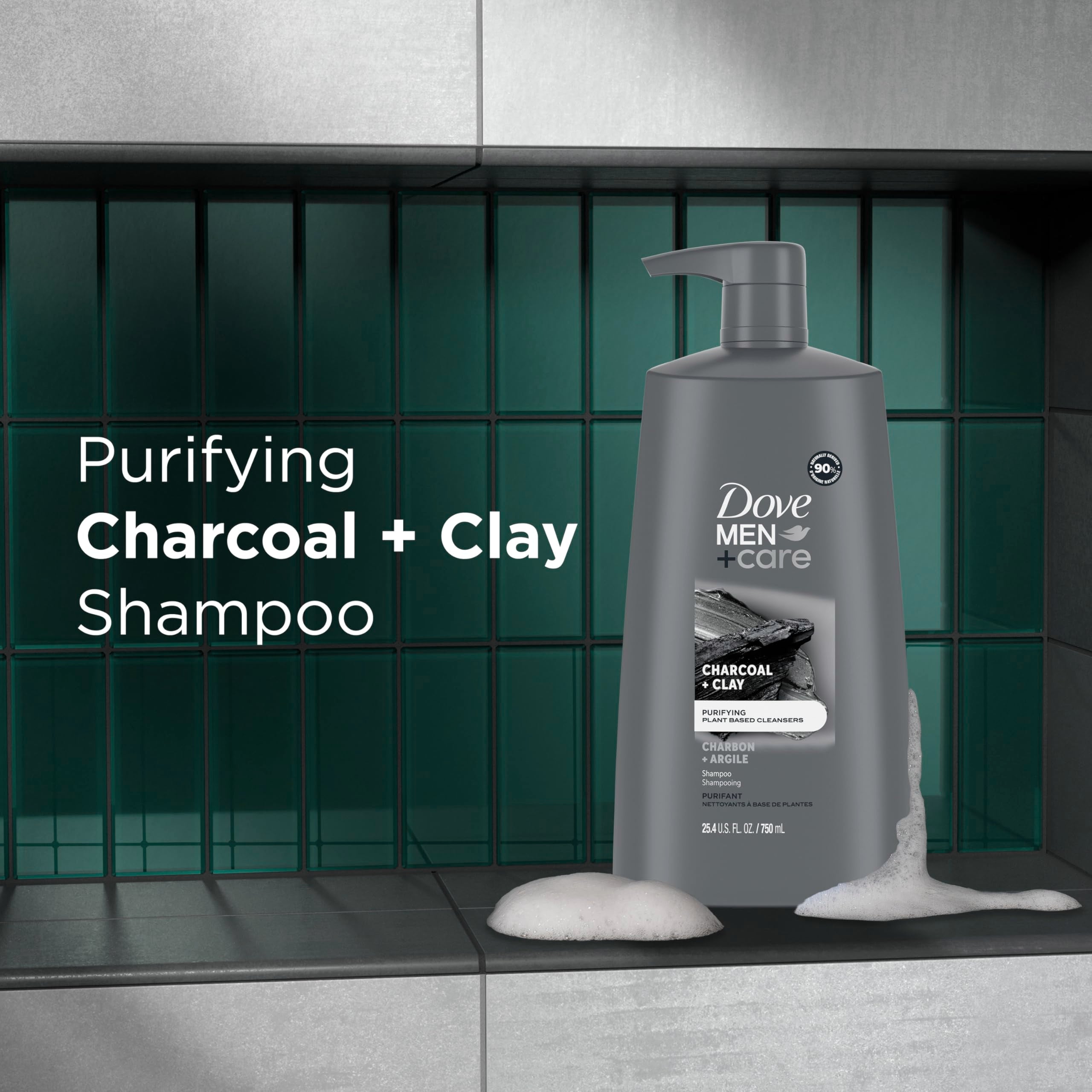 100% recycled & recyclable plastic bottle. Cruelty-free shampoo. Globally, Dove does not test on animals.