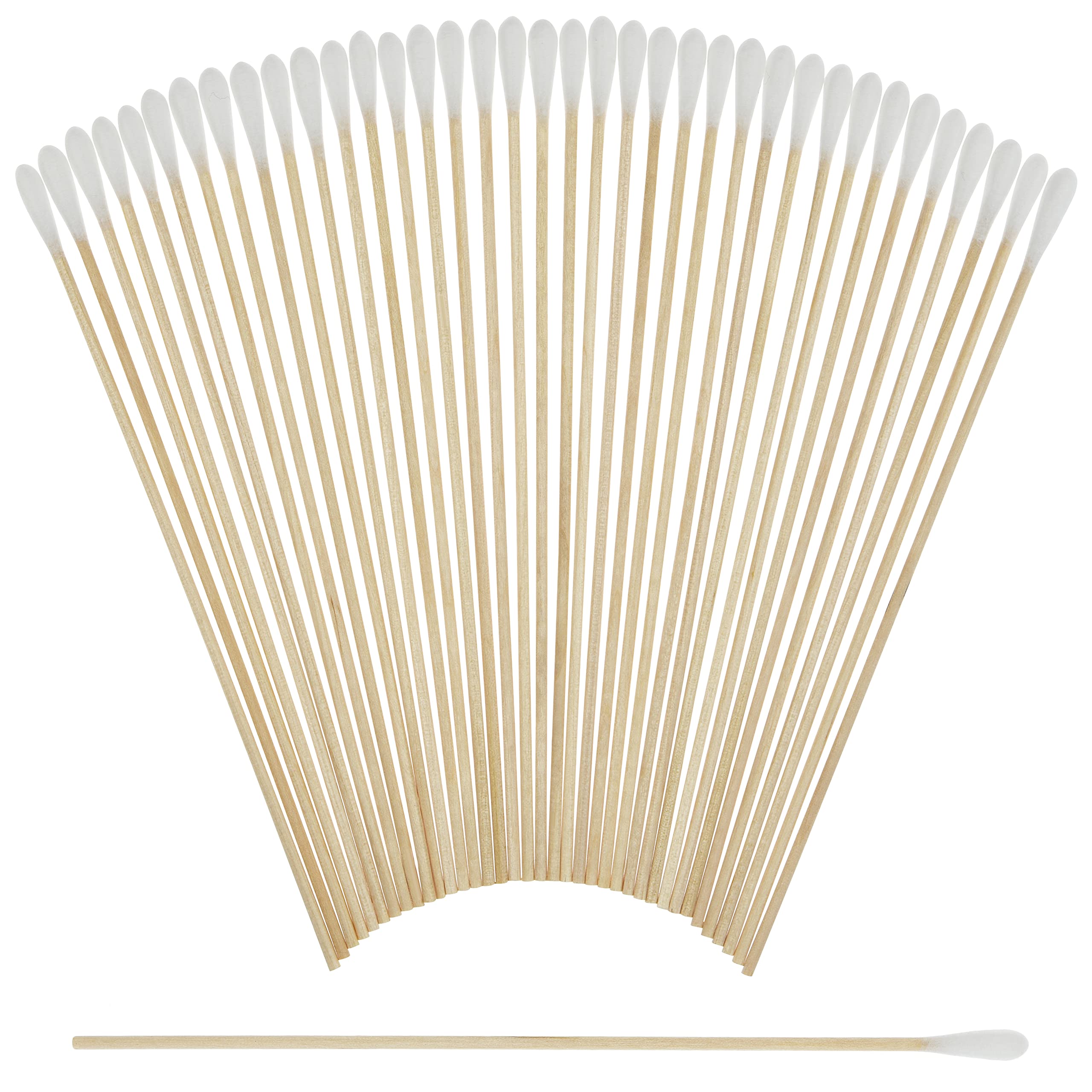 400 pcs Long Cotton Swabs Tip Applicators with Wood Handle 6” Inch| 100% Biodegradable Cotton Buds |Cleaning with Wood Handle for Oil, Makeup, Eyes, Ears, Eyeshadow Brush and Remover Tool. By alpree