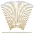 400 pcs Long Cotton Swabs Tip Applicators with Wood Handle 6” Inch| 100% Biodegradable Cotton Buds |Cleaning with Wood Handle for Oil, Makeup, Eyes, Ears, Eyeshadow Brush and Remover Tool. By alpree