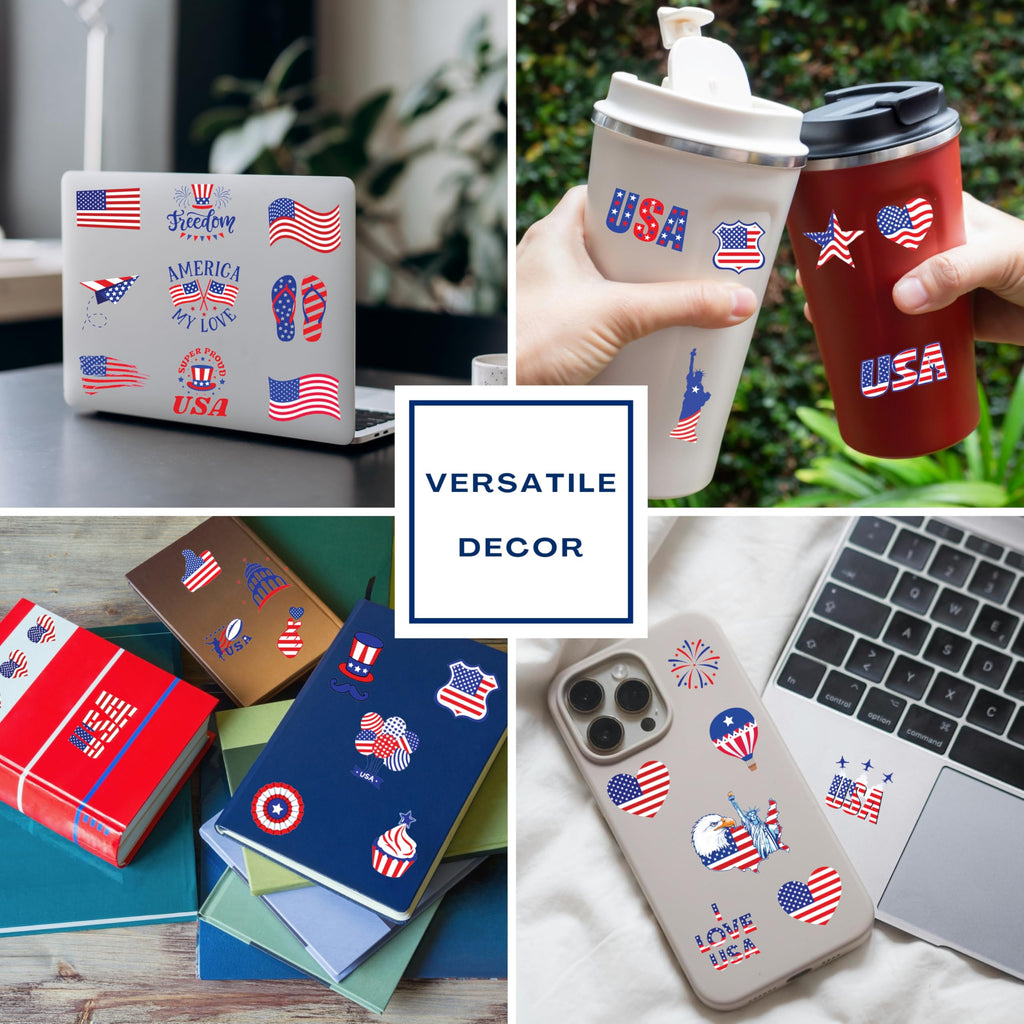 96 PCS American Flag Tattoos, 4th of July Temporary Tattoos, Red White and Blue Party Supplies, Gifts for Boys, Girls, Accessories for Independence Day, Memorial Day, Labor Day