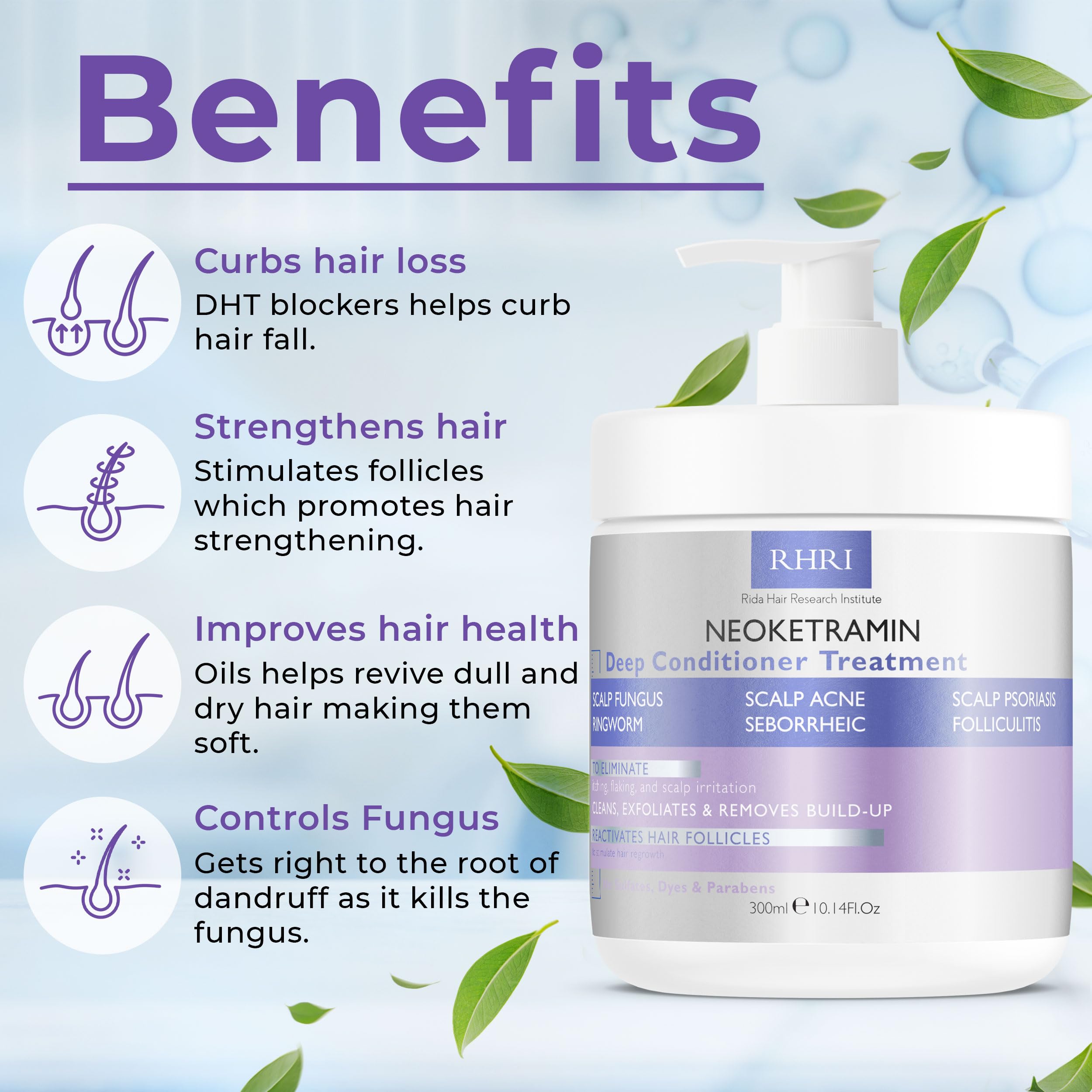 Anti Fungal Deep Conditioner for Men and Women | Scalp Treatment for Psoriasis, Dandruff, Seborrheic Dermatitis | Provides Relief from Folliculitis, Eczema, Itchy, Flaky and Dry Scalp