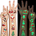 10 Sheets Luminous Christmas Tattoos, Christmas Temporary Tattoos, Bulk Stocking Stuffers, Merry Xmas Party Decorations Supplies, Xmas Goodie Bag Stuffers Candy