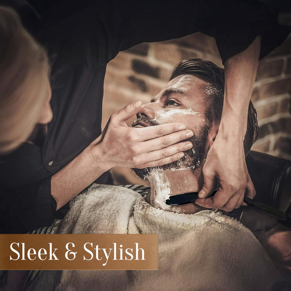 100 BLADES + FacÃƒ³n Professional Classic Japanese Straight Edge Feather Barber Razor - Salon Quality Cut Throat Shavette