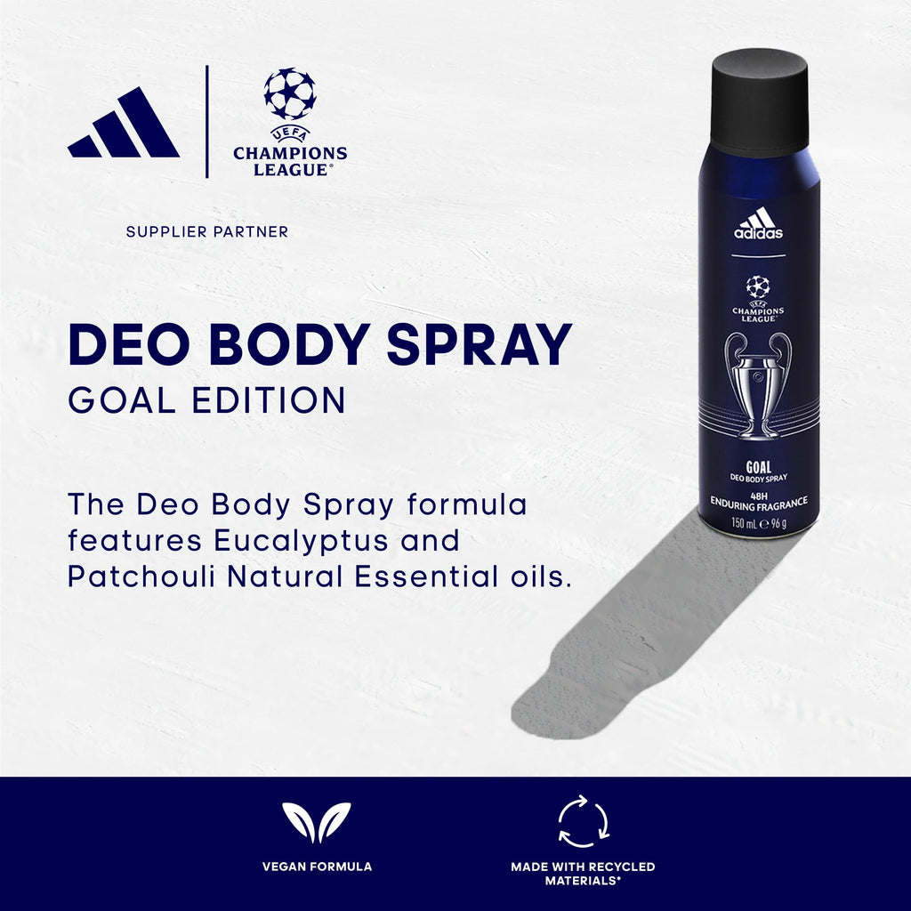 Adidas UEFA Champions League Goal Deodorant Spray for Men - 96g