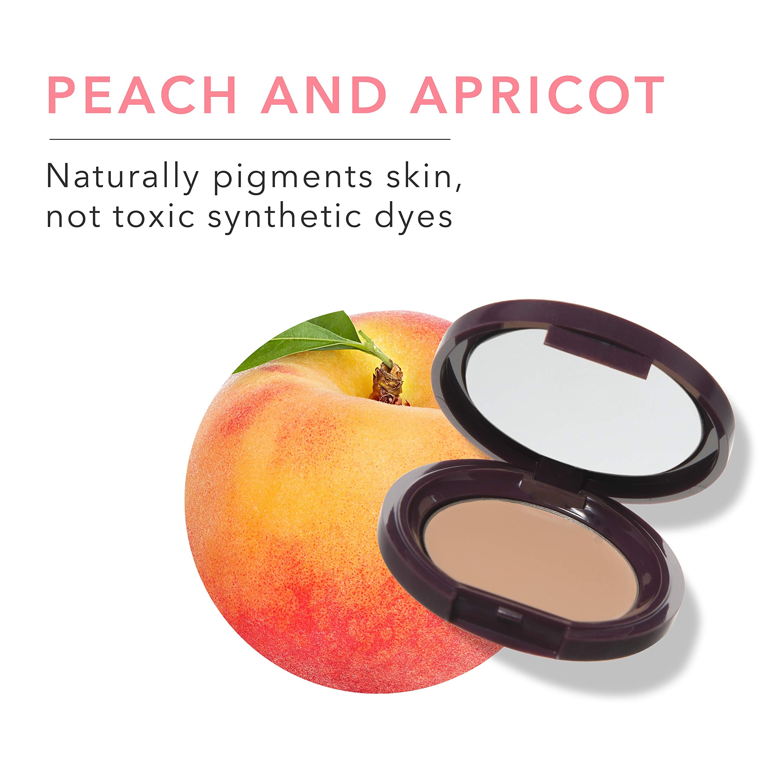 100% PURE Fruit Pigmented Long Last Compact Concealer, Golden Peach, Full Coverage Concealer, Diminish Dark Circles (Medium to Tan with Yellow Undertones) - 0.11oz
