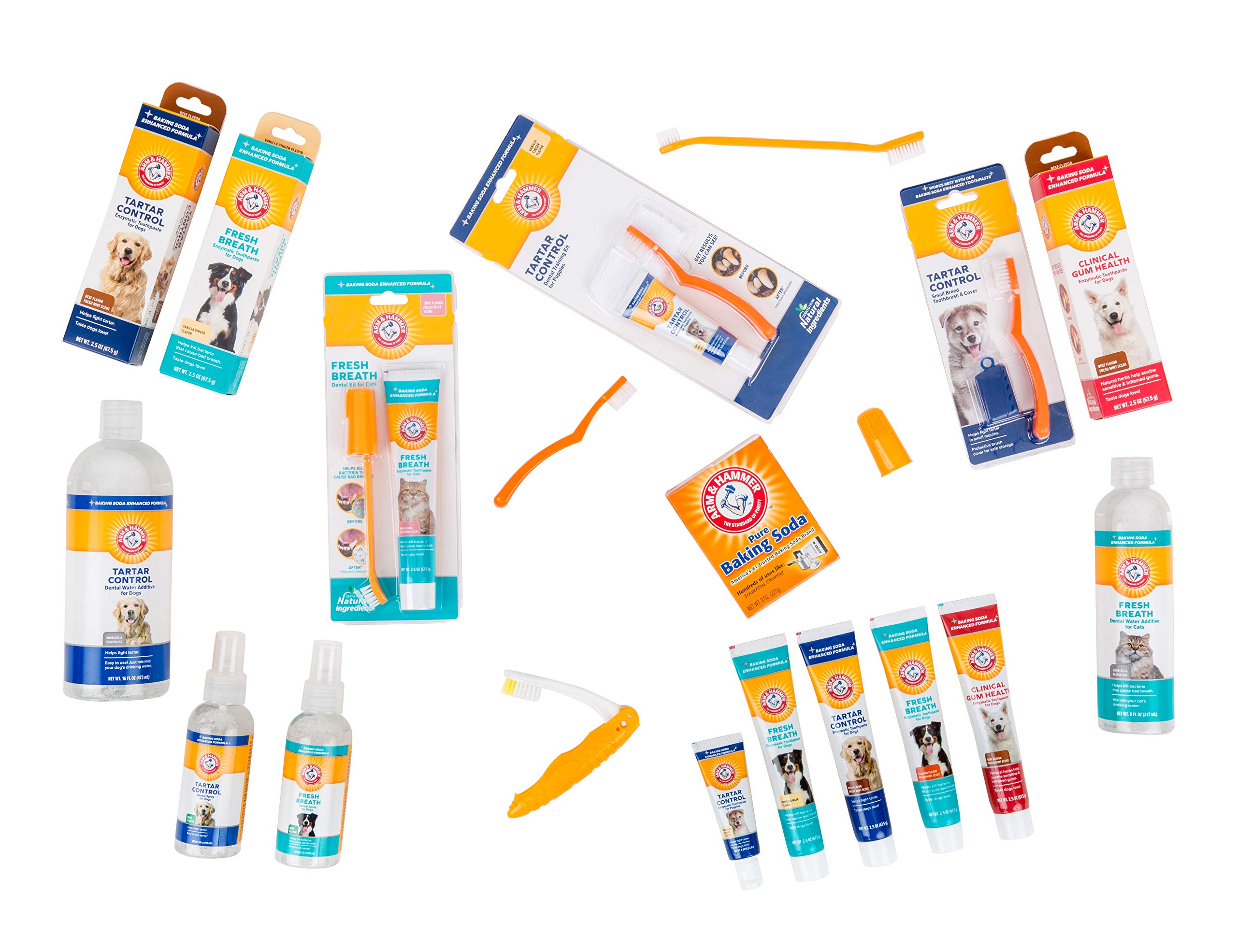 Arm & Hammer for Pets Fresh Breath Kit for Dogs | Contains Toothpaste, Toothbrush & Fingerbrush | Reduces Plaque & Tartar Buildup | Safe for Puppies, 3-Piece Kit, Vanilla Ginger Flavor