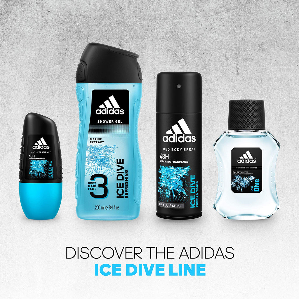 adidas Unisex Ice Dive Fresh Scent Deodorant Spray 150Ml, Pack Of 1