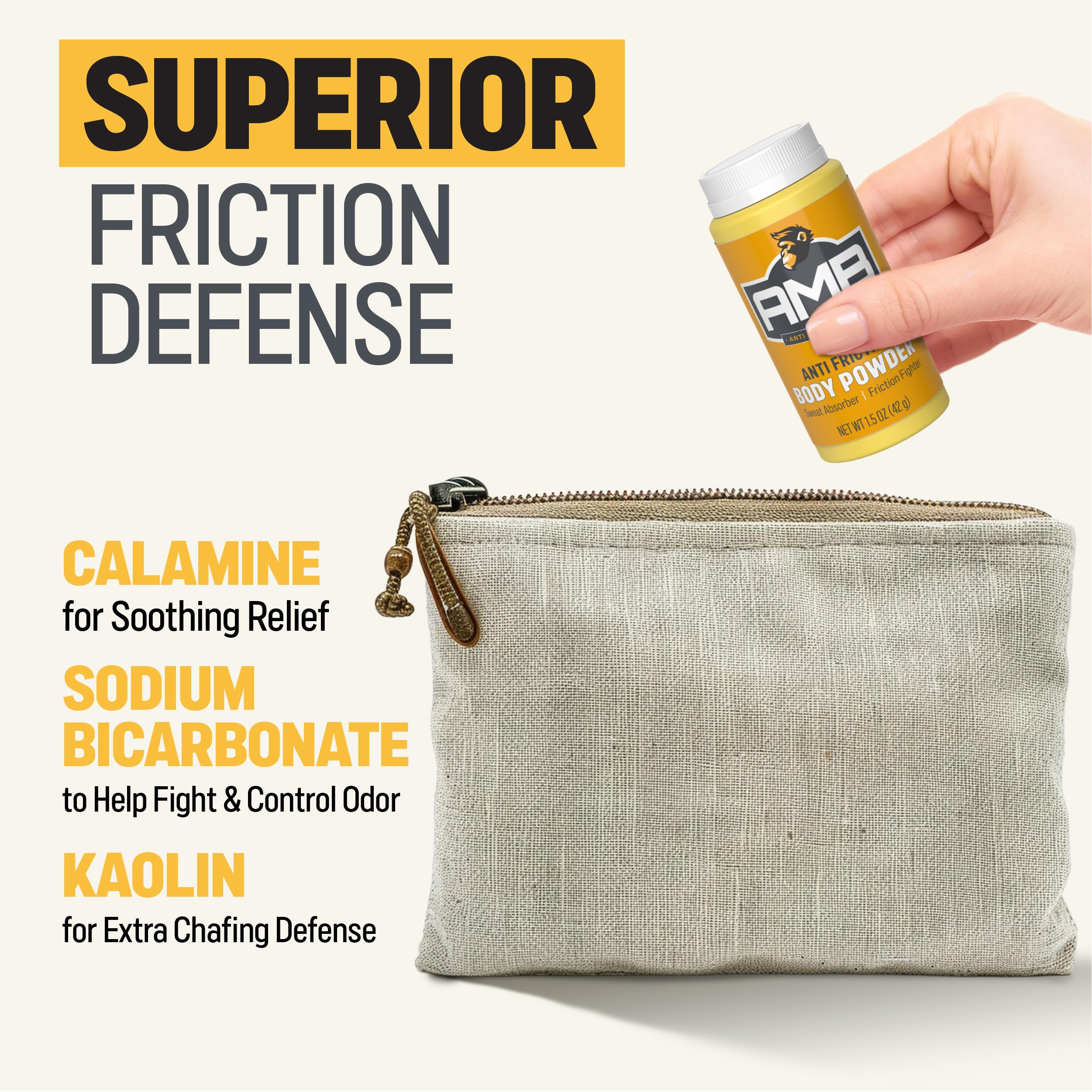 Anti Monkey Butt Travel-Size Body Powder with Calamine - Talc-Free Sweat, Odor, & Friction Relief - Chafing Protection for Active Lifestyles - 1.5 oz - Pack of 12