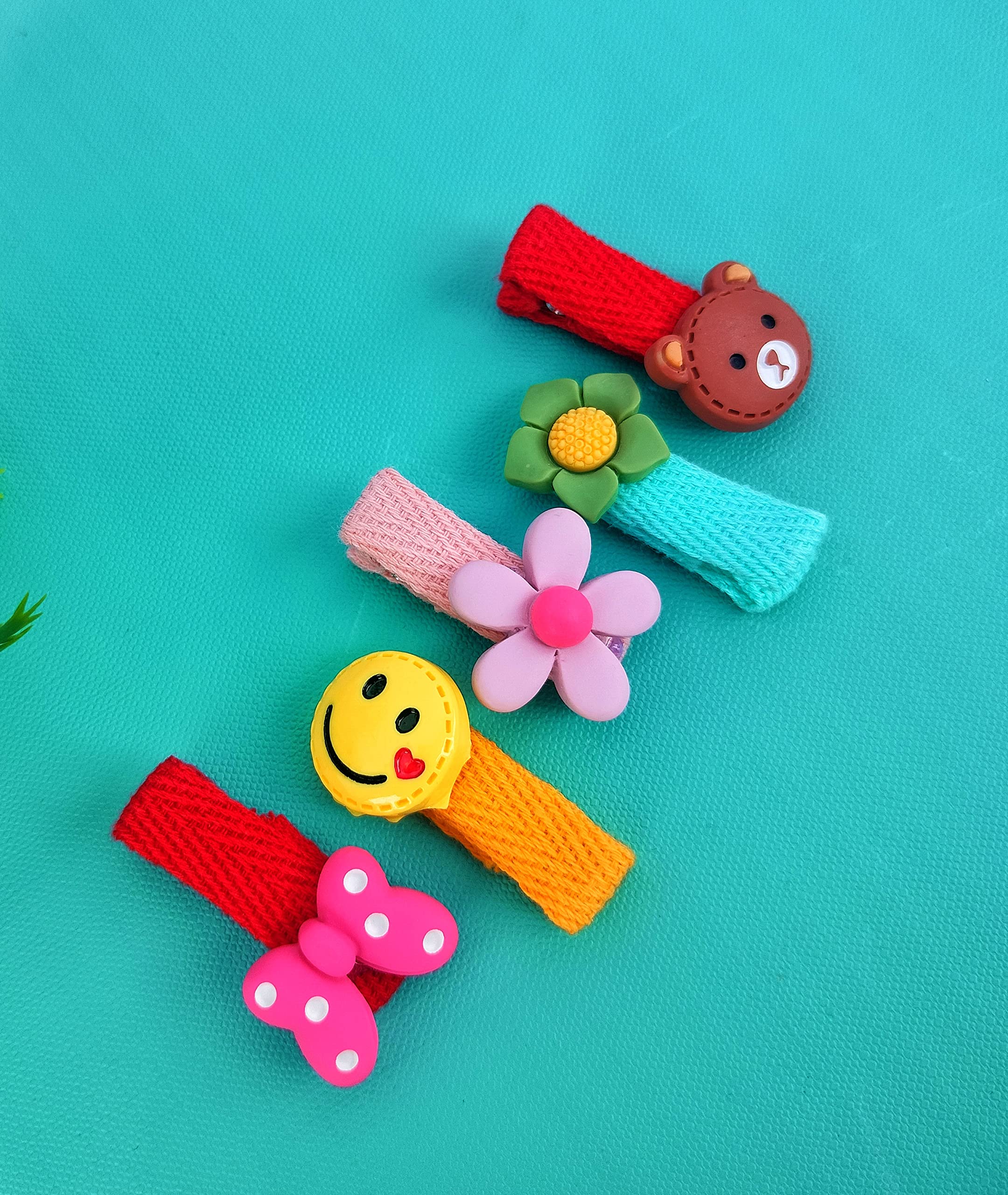 ANNACREATIONS 26 Pcs Baby Girls Hair Clips Cute Animal Character Fruit Flower Pattern Fully Ribbon Lined Hair clips Hair Accessories for Girls