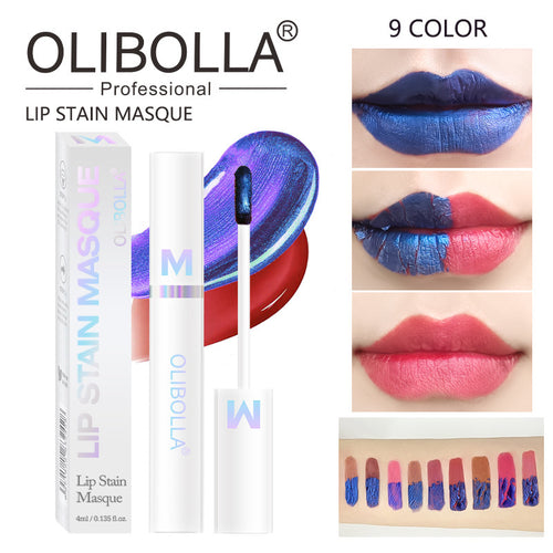 Ripped Lip Glaze 9 Color Ripped Matte Dyeing Lip Gloss Lip Film Lasting Waterproof No Falling No Falling
